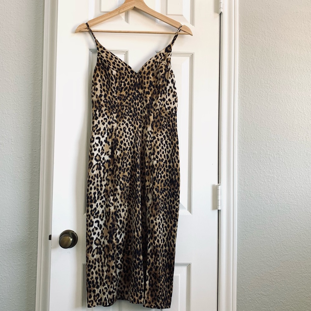 NWT EXPRESS Leopard Print Slip Dress - Picture 3 of 10